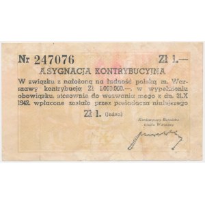 Warszawa, asygnata kontrybucyjna, 1 złoty 1942