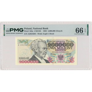 2 miliony złotych 1993 - A - PMG 66 EPQ - pierwsza seria