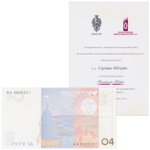PWPW, Ptaszki (2004) - AA - dzwon farbą - zaproszenie dla Czesława Miłczaka