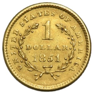 USA, 1 dolar, Filadelfie 1851 – Liberty Head