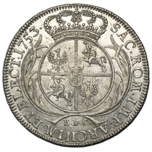 August III of Poland, 1/2 Banco Thaler Leipzig 1753 EDC - ex. Potocki