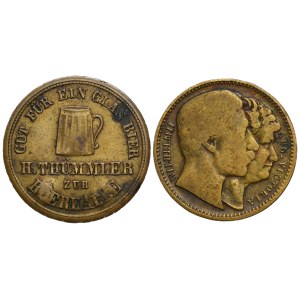 Set, Germany, Beer and Tobacco Factory Advertising Token (2 pcs.)