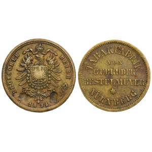 Set, Germany, Beer and Tobacco Factory Advertising Token (2 pcs.)