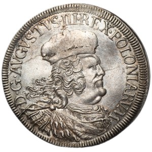 ZKUSNÁ MINCE, August III. Sas, dvuzłotówka (půltalar = 2 guldeny), Gdaňsk 1760 – VZÁCNOST