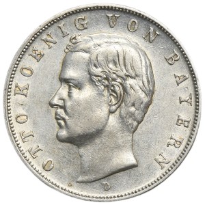 Allemagne, Bavière, Otto, 3 marks, Munich 1910 D
