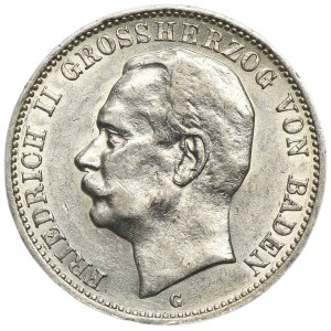 Germany, Grand Duchy of Baden, Friedrich II, 3 Marks Karlsruhe 1910 G