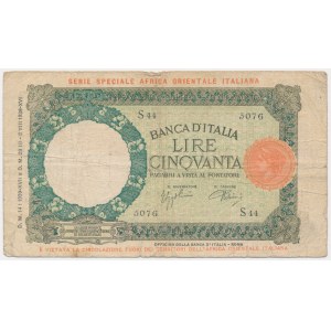 Italian East Africa, 50 Lire 1939