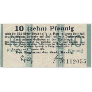 Danzig, 10 Pfennig 1916 – grüner Druck