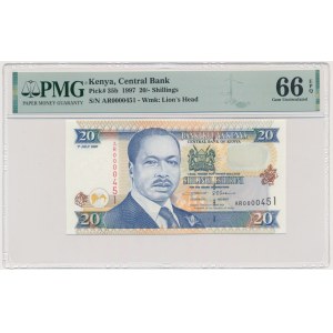 Kenya, 20 Shilings 1997 - PMG 66 EPQ - low serial number