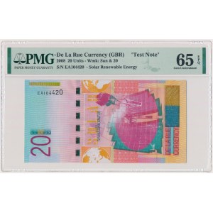 De La Rue Currency, 20 Units 2008 - PMG 65 EPQ