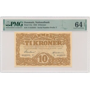 Dänemark, 10 Kronen 1943 – PMG 64 EPQ
