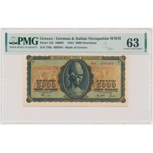 Greece, 5.000 Drachmai 1943 - PMG 63