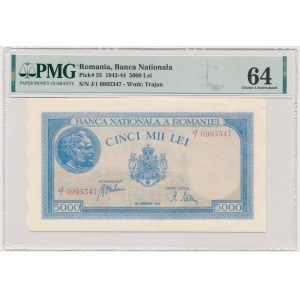 Rumänien, 5.000 Lei 1943 – PMG 64