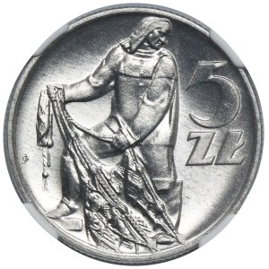 5 zlotych, 1959, Fisherman - NGC MS65