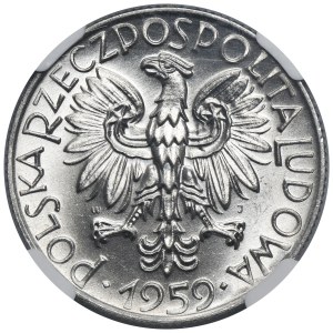 5 zlotych, 1959, Fisherman - NGC MS65