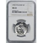 5 zlotych, 1959, Fisherman - NGC MS65