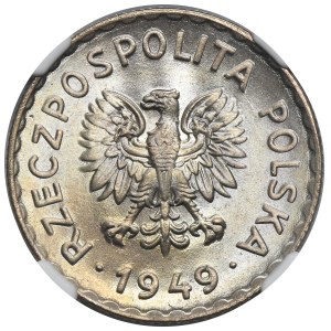 1 zloty, 1949, Nickel-Copper Alloy - NGC MS64