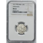 Sigismund I the Old, Halfgroat Vilnius 1511 - NGC MS63