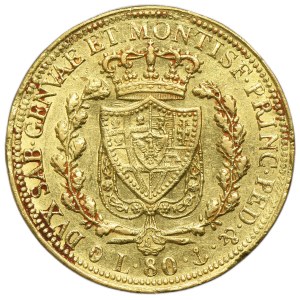 Italy, Kingdom of Piedmont and Sardinia, Carlo Felice, 80 Lire Genoa 1825 P