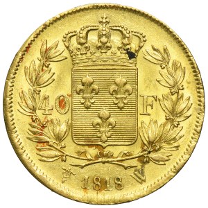 France, Louis XVIII, 40 francs Lille 1818 W