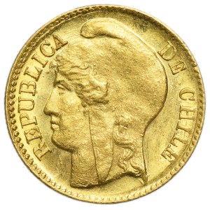 Chile, Republic, 5 Pesos Santiago 1895