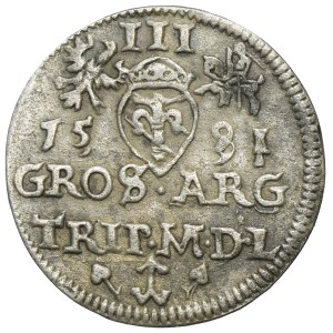 Sigismund III Vasa, 3 Groschen Vilnius 1591 - leaves