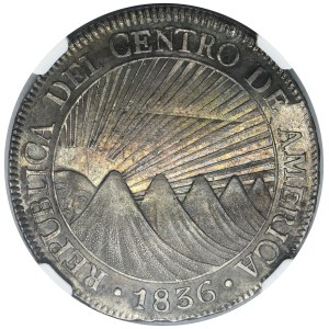 Föderative Republik Mittelamerika, 8 Reales Guatemala 1836 – NGC AU DETAILS