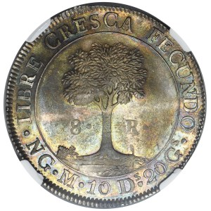 Föderative Republik Mittelamerika, 8 Reales Guatemala 1836 – NGC AU DETAILS