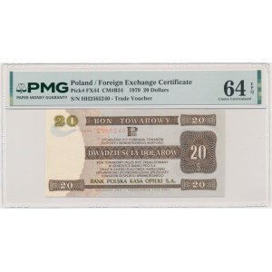 Pewex, 20 dolárov, 1979 – HH – PMG 64 EPQ