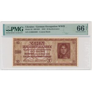 Ukraine, 10 karbówcy de 1942 - PMG 66 EPQ