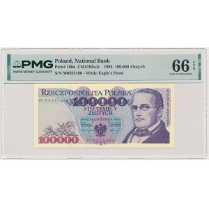 100,000 zlotys, 1993 - M - PMG 66 EPQ