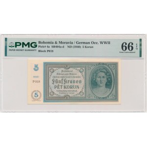 Bohemia and Moravia, 5 Korun 1940 - PMG 66 EPQ