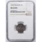 5 groszy, 1925 – NGC MS64 BN