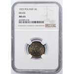 5 groszy 1923 Mosiądz - NGC MS65