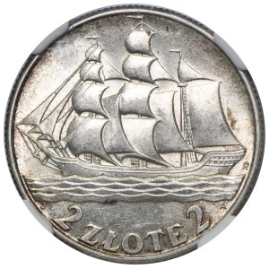 Sailing Ship, 2 zlote, 1936 - NGC MS63