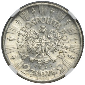 Piłsudski, 2 zlote, 1934 - NGC MS61