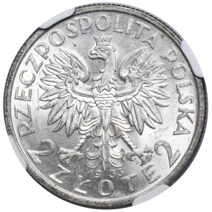 Testa di donna, 2 złoty 1933 - NGC MS63