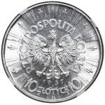 Piłsudski, 10 zlotych, 1937 - NGC MS62+