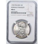 Traugutt, 10 złotych 1933 - NGC MS61