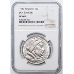 Sobieski, 10 złotych 1933 - NGC MS61