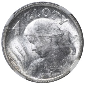 Woman and Ears of Wheat, 1 zloty, Paris 1924 - NGC MS61