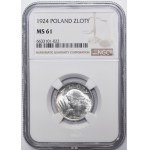 Woman and Ears of Wheat, 1 zloty, Paris 1924 - NGC MS61