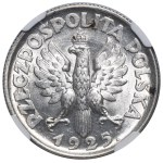 Woman and Ears of Wheat, 1 zloty, London 1925—dot after the date—NGC MS63
