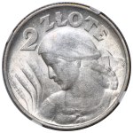 Woman and Ears of Wheat, 2 zlote, Philadelphia 1924 - REVERSE - NGC MS61