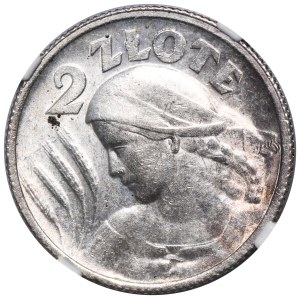 Kobieta i kłosy, 2 złote Paryż 1924 - NGC MS61