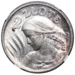 Woman and Ears of Wheat, 2 zlote, Paris 1924 - NGC MS61