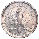 Woman and Ears of Wheat, 2 zlote, Paris 1924 - NGC MS61