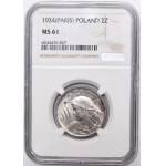 Woman and Ears of Wheat, 2 zlote, Paris 1924 - NGC MS61