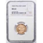 20 zlotych, 1925, Chrobry - NGC MS63