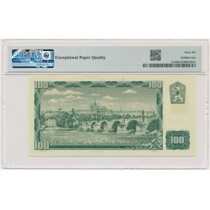 Slovakia, 100 Korun 1961 - with adhesive stamp - PMG 66 EPQ